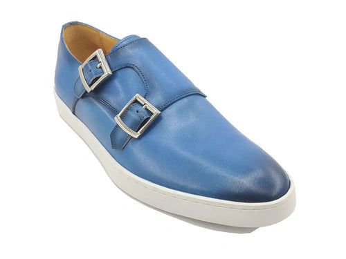 Men's Double Monk Strap Leather Sneaker – Smart Casual Hybrid