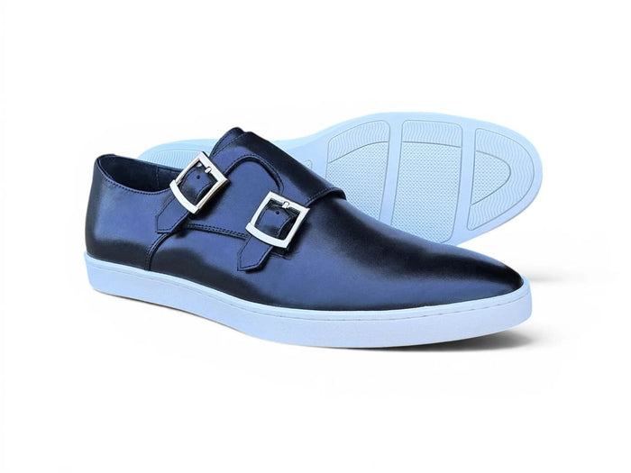 Carrucci Leather Double Monk Strap Sneaker