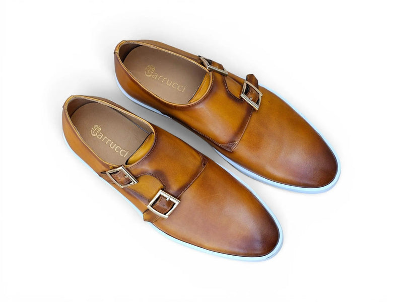 Carrucci Leather Double Monk Strap Sneaker