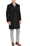Mens Black Overcoat - Manhattan 34 Inch Double Breasted men's Overcoat - men's Topcoat