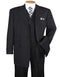 Mens Double Button Vested Fashion Zoot Black Suit