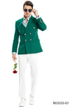 Mens Green Color Six Button Blazer