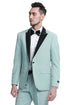 Mens One Button Peak Lapel Wedding & prom Tuxedo in Mint Green