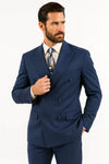 Double Breasted Suit in Blue