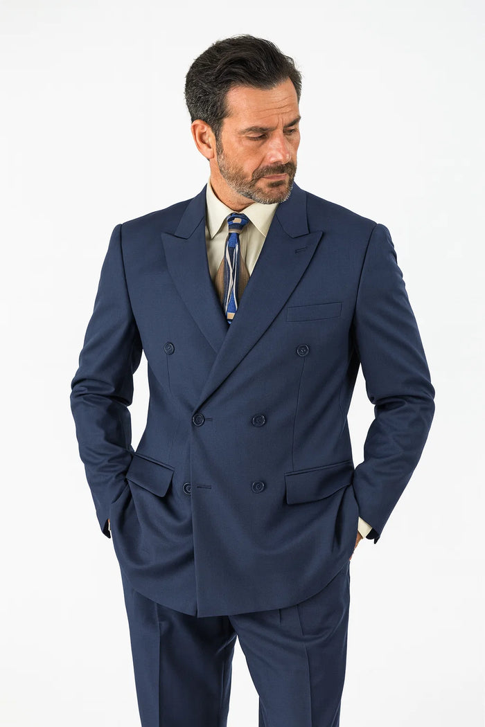 Double Breasted Suit in Blue