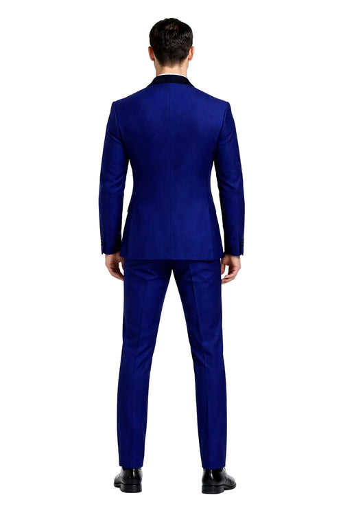 Ultra Slim Fit Double Breasted Sapphire Suit - Narrow Leg Pants - Gucci Cut - Tapered Jacket