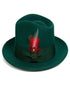 Hunter Green Dress Hat 1920s Fedora Style - Mens Classic Wool Fedora Dress Hat in Hunter Green