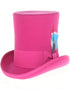 Fuchsia Dress Hat 1920s Fedora Style - Men's Tall 100% Wool Dress Top Hat in Hot Pink Fuchsia