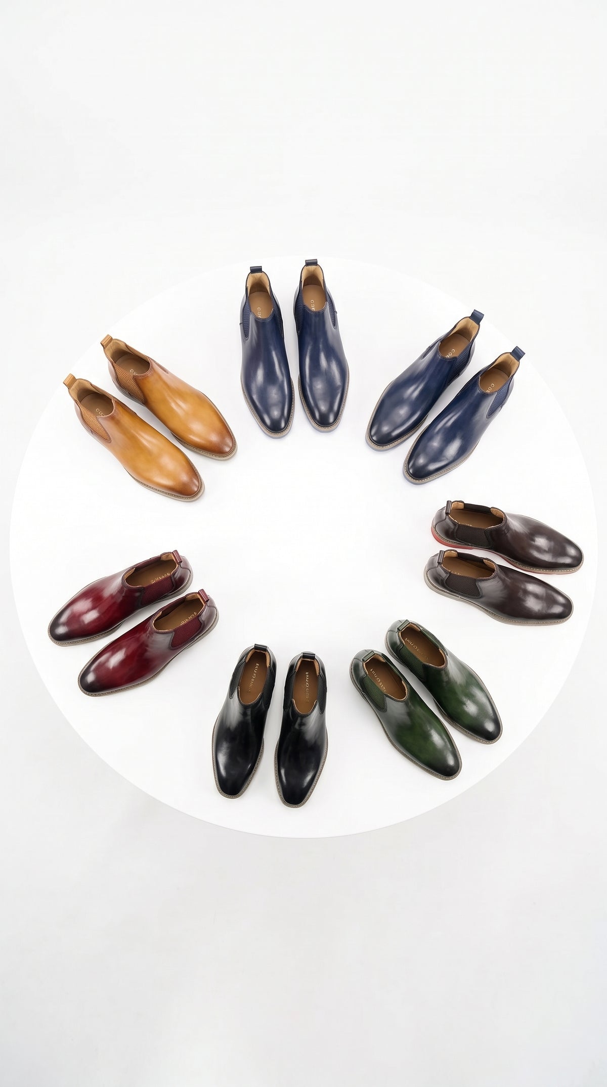 Carrucci Men’s Patina Chelsea Boots, Luxury Dress Casual Ankle Boots in Multi-Color Styles