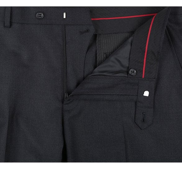 Renoir Clothing - Renoir Suit - Renoir Fashion - Super 140s Wool Two Button Slim Fit Charcoal  Renoir Suit