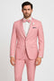 Dusty Rose Pink Tuxedo for Men – One Button Satin Lapel Wedding Prom Suit with Bow Tie