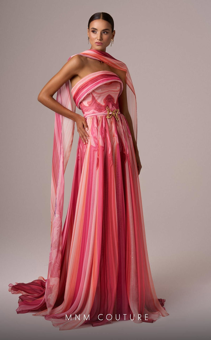 MNM Couture E0079 Strapless Baby Blue Beaded Evening Gown
