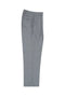 Tiglio Luxe light gray wool wide-leg pants. Straight silhouette with front pleats, buttoned back pocket, and a smooth texture. Made from 100% pure wool.
