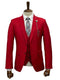 Mens Giovanni Testi Red 3 Piece Suit Set – Notch Lapel Jacket, Matching Vest, Side Vents & Comfort Waist Pants