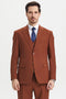 Men's Two Button Vested Stacy Adams Basic Designer Suit in Brown Rust