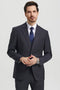 Men's Two Button Vested Stacy Adams Basic Designer Suit in Charcoal Grey