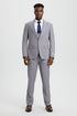 "Mens Stacy Adams Suit - Stacy Adams Suit Men's Designer Suit - Light Grey, Vested One Button Peak Lapel"