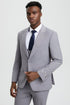 "Mens Stacy Adams Suit - Stacy Adams Suit Men's Designer Suit - Light Grey, Vested One Button Peak Lapel"