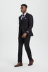 "Mens Stacy Adams Suit - Stacy Adams  Suit Men's Designer Two Button Vested Basic Suit - Black"