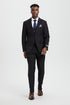 "Mens Stacy Adams Suit - Stacy Adams  Suit Men's Designer Two Button Vested Basic Suit - Black"