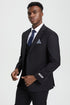 "Mens Stacy Adams Suit - Stacy Adams  Suit Men's Designer Two Button Vested Basic Suit - Black"