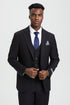 "Mens Stacy Adams Suit - Stacy Adams  Suit Men's Designer Two Button Vested Basic Suit - Black"