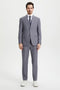 Men's Two Button Vested Stacy Adams Basic Designer Suit in Medium Grey