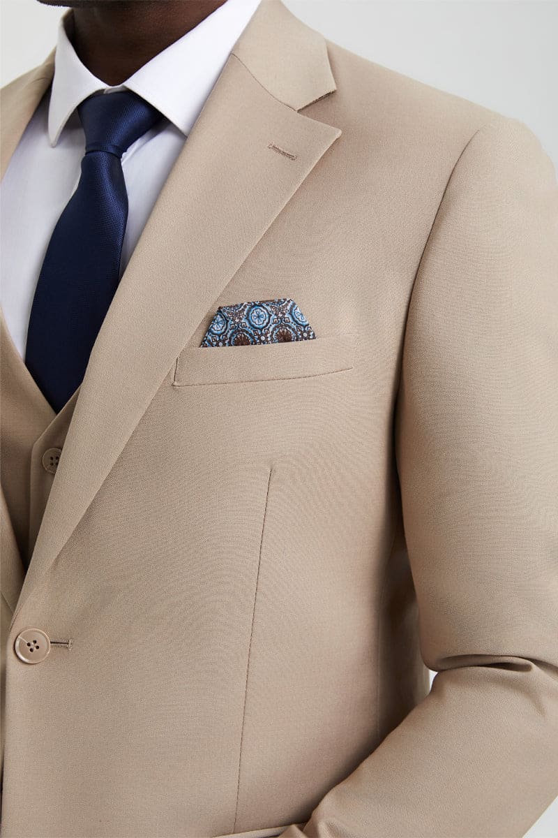 "Mens Stacy Adams Suit - Stacy Adams Suit Men's Designer Two Button Vested Suit in Tan"