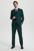 "Mens Stacy Adams Suit - Stacy Adams Suit Men's Designer Suit - Two Button Vested in Hunter Green"