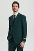 Mens Stacy Adams Suit - Stacy Adams Suit Men's Designer Suit - Two Button Vested in Hunter Green