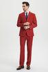 Mens Stacy Adams Suit -Stacy Adams Suit Men's Designer Two Button Vested Suit in Brick