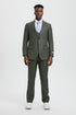 Mens Stacy Adams Suit - Stacy Adams Suit Men's Sharkskin Suit - Olive Green, Two Button Vested Design