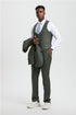 "Mens Stacy Adams Suit - Stacy Adams  Suit Men's Sharkskin Suit - Olive Green, Two Button Vested Design"