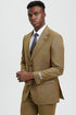 Mens Stacy Adams Suit - Stacy Adams Suit Men's Sharkskin Suit - Two Button Vested in Light Mustard