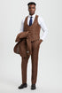 "Mens Stacy Adams Suit - Stacy Adams  Suit Men's Sharkskin Suit - Two Button Vested in Cognac"