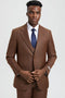 Mens Stacy Adams Suit - Stacy Adams Suit Men's Sharkskin Suit - Two Button Vested in Cognac