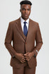 "Mens Stacy Adams Suit - Stacy Adams  Suit Men's Sharkskin Suit - Two Button Vested in Cognac"