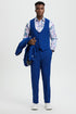 "Mens Stacy Adams Suit -Stacy Adams  Suit Men's Indigo Blue Vested One Button Peak Lapel Suit"