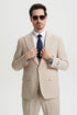 Mens Stacy Adams Suit - Stacy Adams Suit Men's Designer Suit - Vested Two Button Notch Lapel in Tan