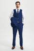 Mens Stacy Adams Suit - Stacy Adams Suit Men's Two Button Vested Designer Suit in Indigo Blue