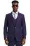 Purple Suit For Men - Church Suit - Men's Stacy Adams Vested One Button Side Peak Lapel Eggplant Purple Pinstripe Suit