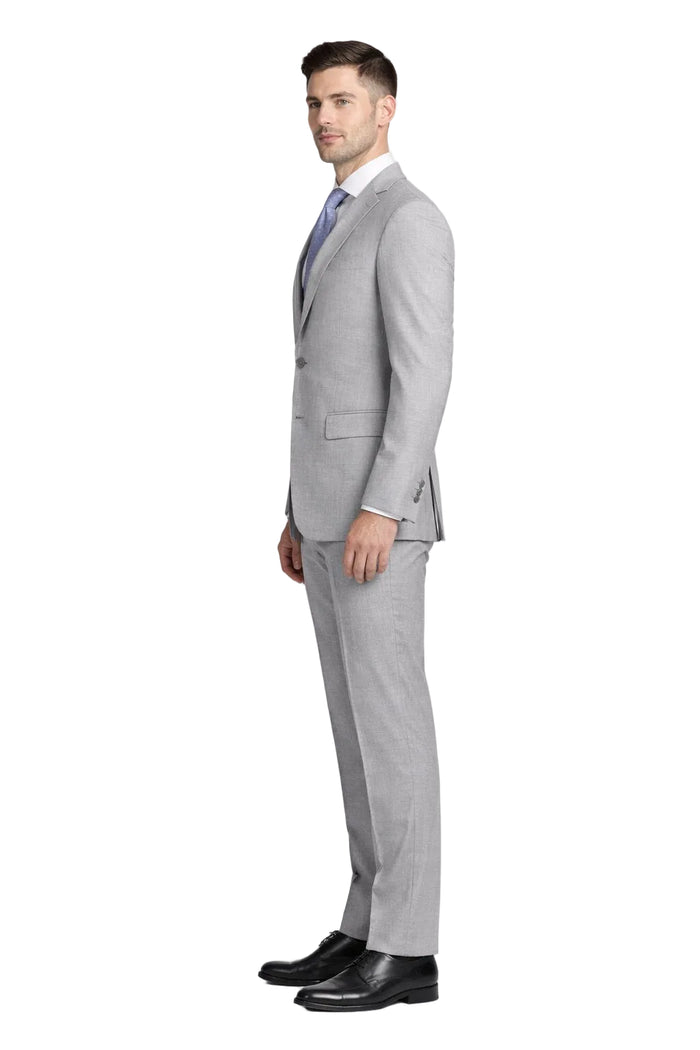 Light Grey Mens Two-Piece Suit – Slim Fit Jacket and Trousers with Tie