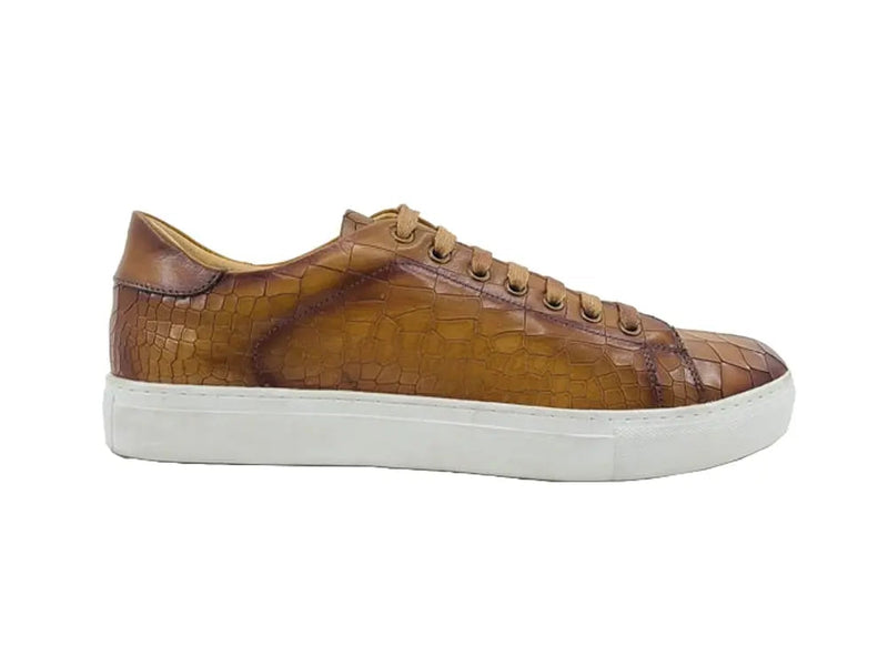 Carrucci Embossed Leather Sneaker - Luxury Fashion Shoe