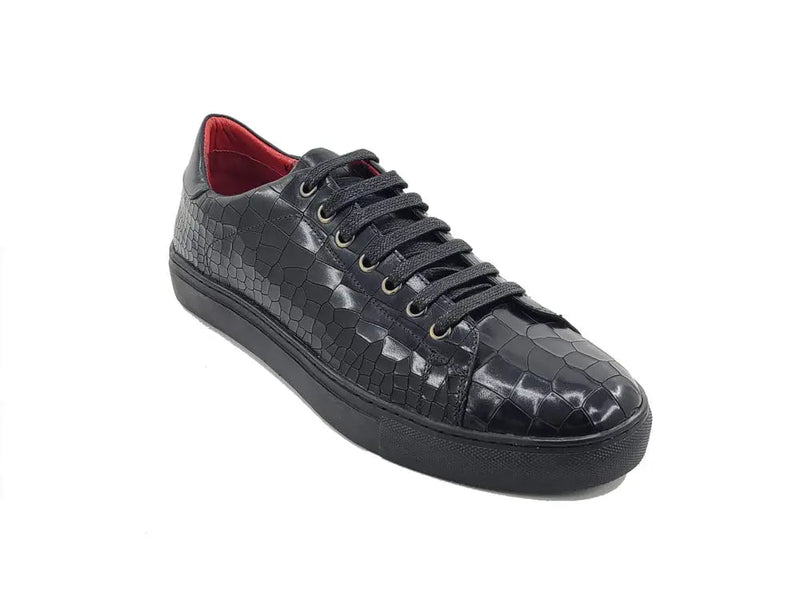 Carrucci Embossed Leather Sneaker - Luxury Fashion Shoe