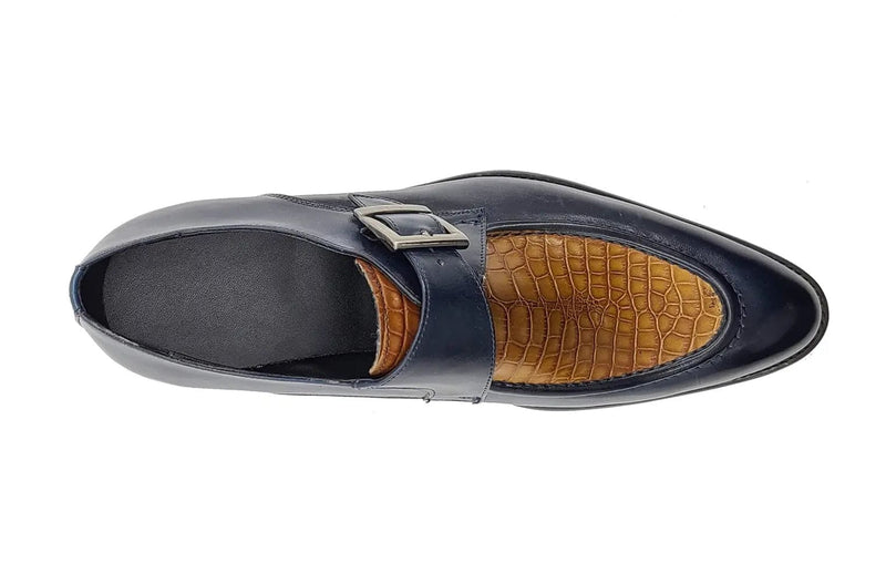 Carrucci Alligator Embossed Leather Derby