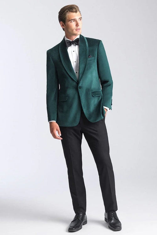 Velvet Blazer - Mens Blazer - Dinner Jacket 'Venice' Emerald Green Velvet Dinner Jacket - Separates