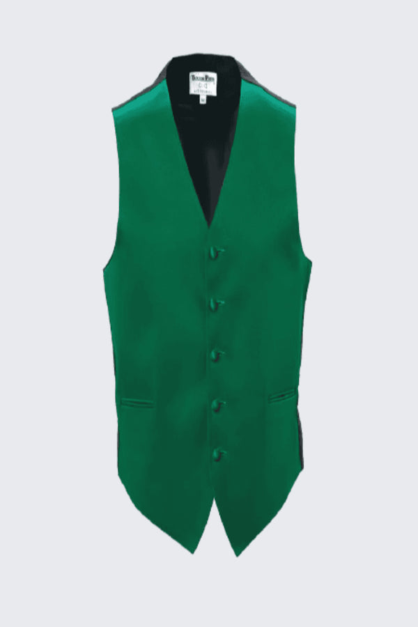 Emerald Green Tuxedo Vest Mens Satin