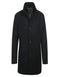 Mens Black Overcoat - English Laundry Black Slim Fit Wool Blend Short Coat with Detachable Full Zipper