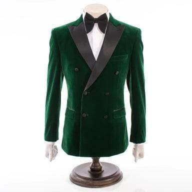 Mens Double Breasted Velvet Blazer - Black blazer - AlbertoNardoniStore