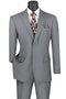 Nola Collection - Medium Gray Regular Fit 2 Piece Suit Flat Front Pants with 2â€³ Elastic Waistband